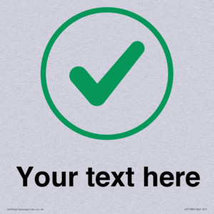 Custom plain background, green tick in circle sign